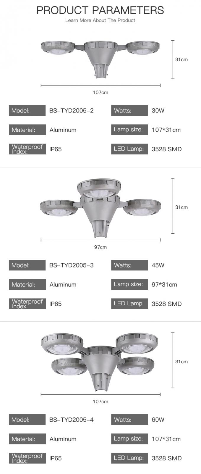 O alumínio branco morno impermeável exterior da iluminação IP65 do brilho alto conduziu a lâmpada solar do jardim